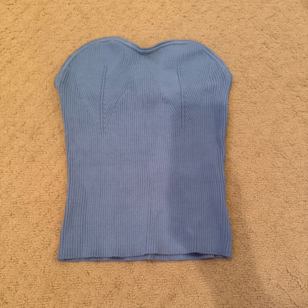 ReoRia Light Blue purple crop tight top